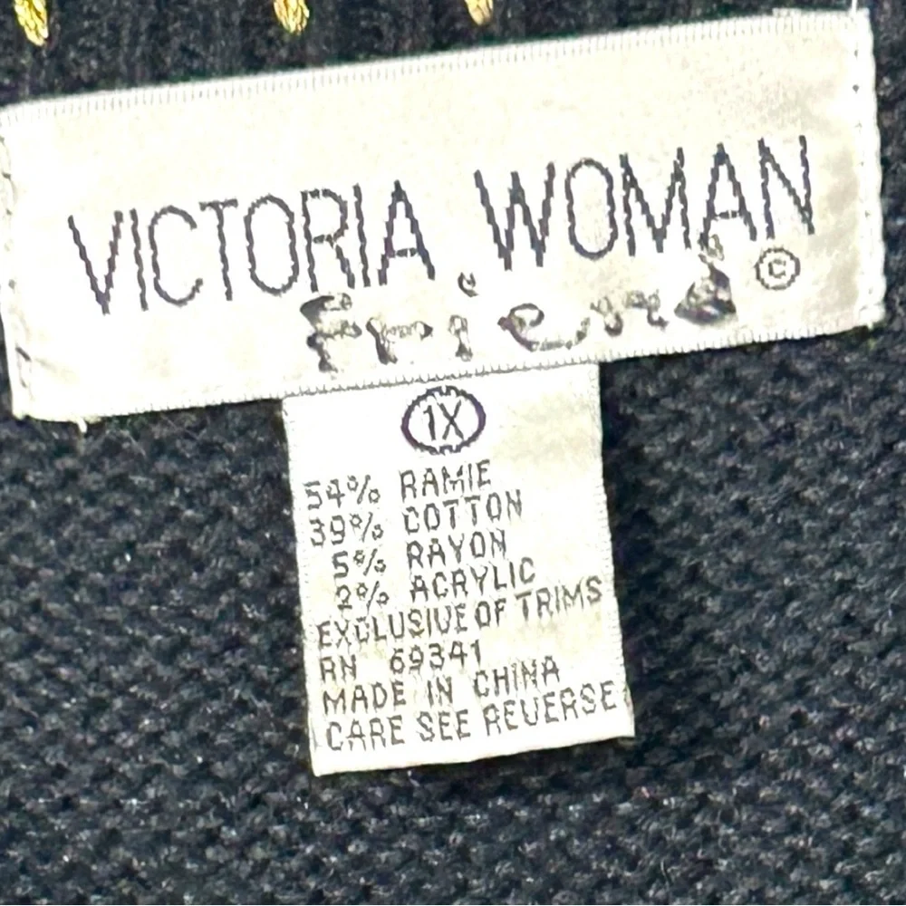 Vintage Patchwork Style Knit Christmas‎ Cardigan Sweater Vest - Women's Size 1X - Picture 10 of 12